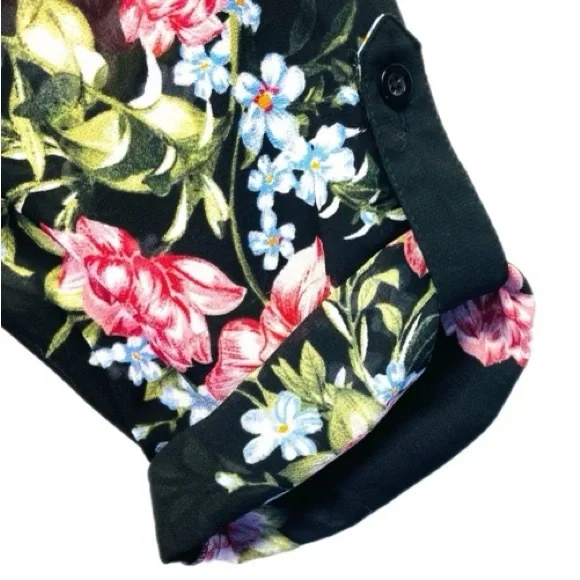 👚 TORRID || Chiffon Hi-Low Floral Sheer Tunic Top- - Picture 2 of 5